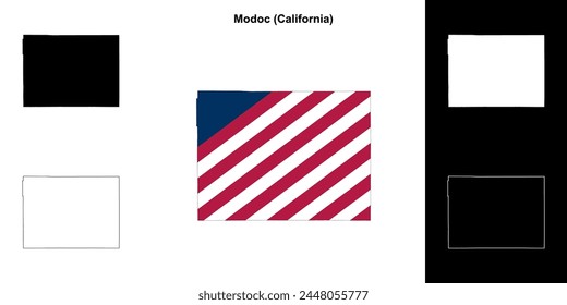 Modoc County (California) outline map set