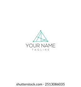 Modren clean and minimal triangle based logo design for database, software brand, tech brand and finance 