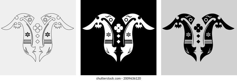 Modren Dayak Iban Identical Tattoo ,reworked, Batik, Nature Logo, Symbole, Traditional, Icon