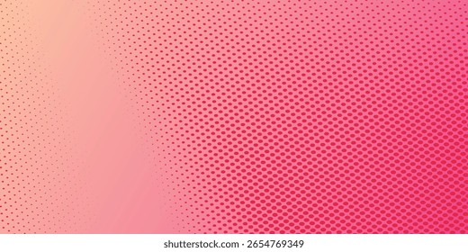 Modren simple art nice pink orange polka dots gradient halftone background.  art cartoon dot texture with comic graphic design abstract