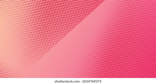 Arte simple de Modren bonito fondo de semitono de gradiente de lunares naranjas rosados. textura de punto de dibujos animados de arte con cartel de círculo abstracto de Diseño gráfico cómico