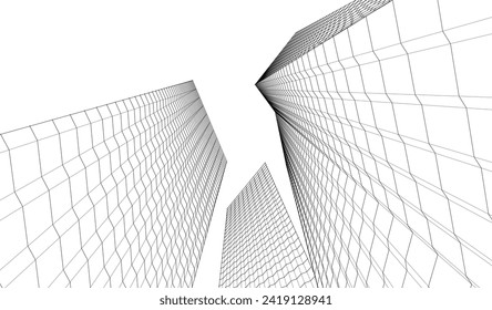 ​​abstract modular architecture 3d rendering	