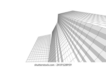 ​​abstract modular architecture 3d rendering	