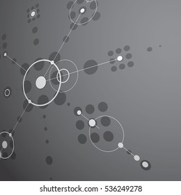 Modular Bauhaus 3d vector monochrome background, created from simple geometric figures like hexagons and lines. Best for use as advertising poster or banner design.