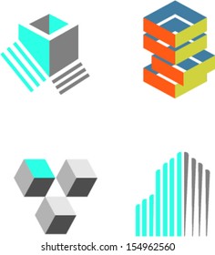 Modular building, Cubes, template, construction