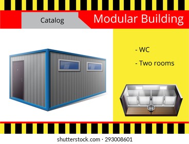 modular building, a series of 18 vectors. catalog