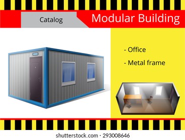 modular building, a series of 18 vectors. catalog