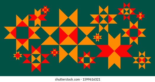 Modular composition of triangles depicting Belarusian ornament