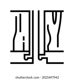 modular floor puzzle line icon vector. modular floor puzzle sign. isolated contour symbol black illustration