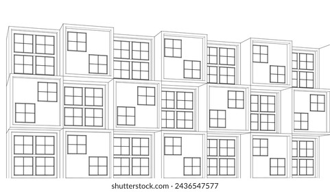 Modulares Hauskonzept 3D-Darstellung