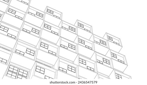 modular house concept 3d illustration