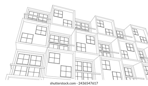 modular house concept 3d illustration