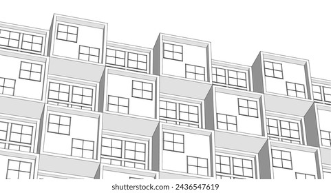 concepto de casa modular ilustración 3d