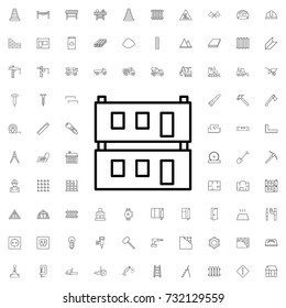 Modular House Icon. Set Of Outline Construction Icons.