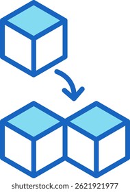 Modular Icon Blue Vector Illustration