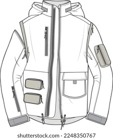 MODULAR JACKET FOR MEN AND BOYS WEAR VECTOR