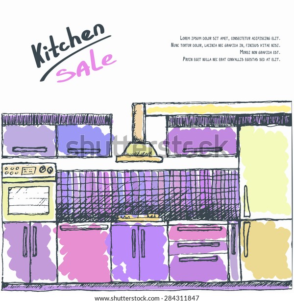 Modular Kitchen Sale Flyer Brochure Poster Stock Vector Royalty
