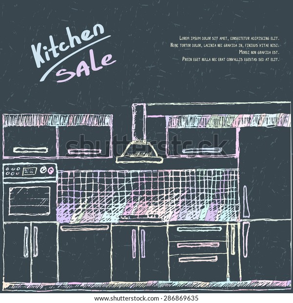 Modular Kitchen Sale Flyer Brochure Poster Stock Vector Royalty