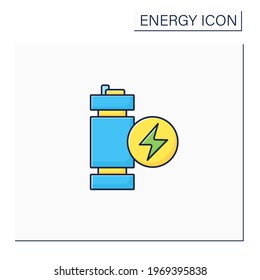 Modular Mini Reactor Color Icon. Nuclear Fission Reactor. Flexible Power Generation. Electricity Concept. Isolated Vector Illustration