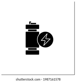 Modular Mini Reactor Glyph Icon. Nuclear Fission Reactor. Flexible Power Generation. Electricity Concept.Filled Flat Sign. Isolated Silhouette Vector Illustration