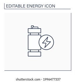 Modular Mini Reactor Line Icon. Nuclear Fission Reactor. Flexible Power Generation. Electricity Concept. Isolated Vector Illustration. Editable Stroke