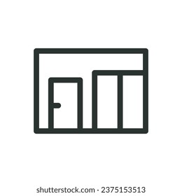 Modular office isolated icon, prefabricated office building vector icon with editable stroke