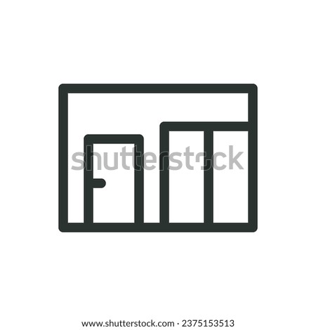 Modular office isolated icon, prefabricated office building vector icon with editable stroke