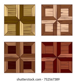 modular parquet. four texture on white background