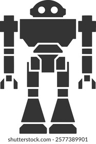 Modular Robotic Silhouette Icon with Interchangeable Parts 