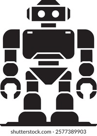 Modular Robotic Silhouette Icon with Interchangeable Parts 