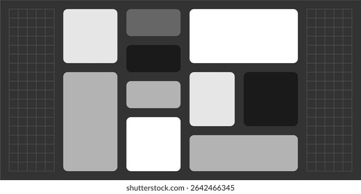 Modular shapes and bento grid, vector illustration template.