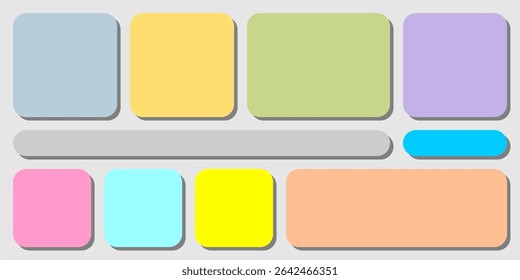Modular shapes and bento grid, vector illustration template.