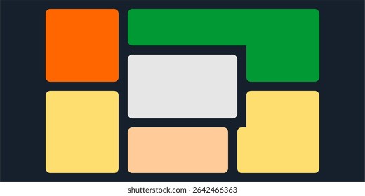 Modular shapes and bento grid, vector illustration template.