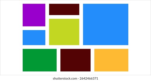 Modular shapes and bento grid, vector illustration template.