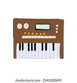 modularer Synthesizer-Cartoon. Keyboard midi, Patch-Filter, Sequencer lfo modulares Synthesizer-Zeichen. einzelne Symbol, Vektorgrafik