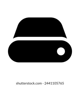 A modulator demodulator, modem, hard disk drive, a technological sign, a transparent object, a flat icon, vector of an isolated illustration on white background