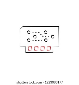 module 2 colored hand drawn icon. Electronics colored element illustration. Outline symbol design from electronics set