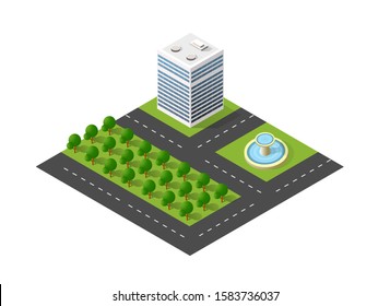 Module block city urban cityscape of building set elements street landscape architecture illustration