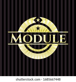 Module gold badge or emblem. Vector Illustration. Detailed.