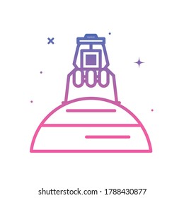 module on planet gradient style icon of Space futuristic cosmos and universe theme Vector illustration