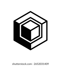 Module. Outlined stroke vector icon with black-filled details.