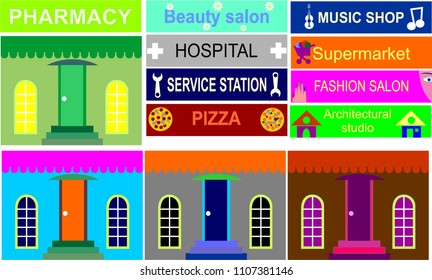 Modules for building urban infrastructure. Vector illustration.