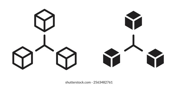 Modules icons in outline and fill. vector illustration for ui.