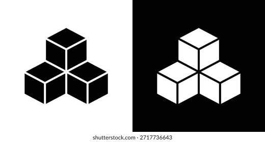 Módulos ícones silhueta design. Símbolo de Glifo em Preto e Branco.