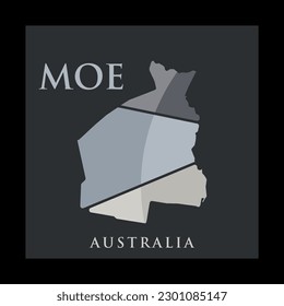 Geometrisches einfaches MOE-Logo für Stadtplan