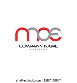 moe letter logo design vector
