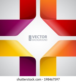 Moebius origami colorful paper triangles on white background. RGB EPS 10 vector illustration