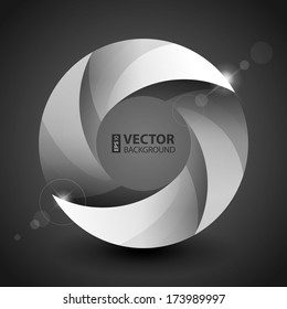 Moebius origami gray and white paper circle. RGB EPS 10 vector illustration