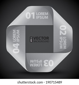 Moebius origami gray and white paper rectangle. RGB EPS 10 vector illustration