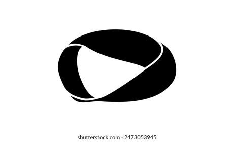 Tira de Moebius, silueta aislada negra